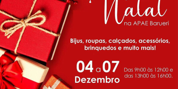Apae Barueri promove bazar e campanha de Natal 2023
