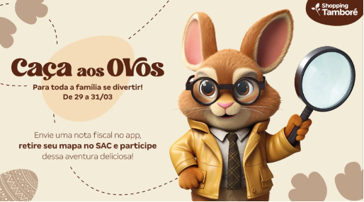 Páscoa do Shopping Tamboré terá recreação infantil e Caça aos Ovos
