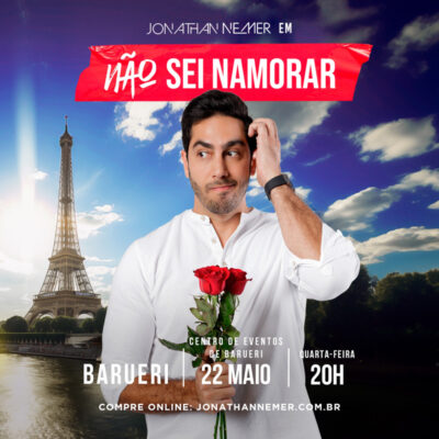 Jonathan Nemer apresenta “Não sei namorar” dia 22, em Barueri