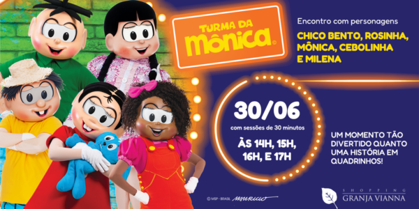 Domingo, 30, tem meet and greet com a turma do Chico Bento, no Shopping Granja Vianna